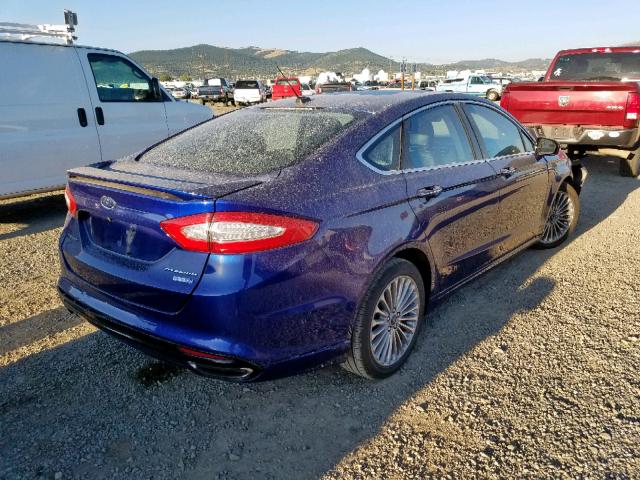 3FA6P0D96FR201320 - 2015 FORD FUSION TIT BLUE photo 4