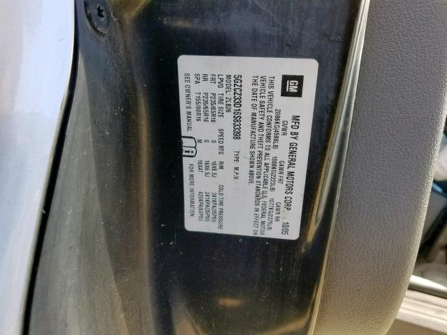 5GZCZ33D16S833398 - 2006 SATURN VUE GRAY photo 10