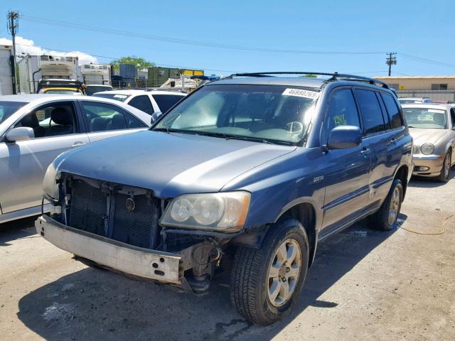 JTEHF21A710002037 - 2001 TOYOTA HIGHLANDER BLUE photo 2