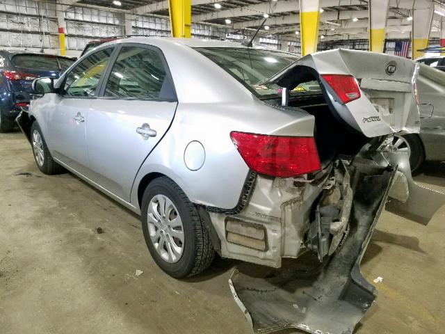 KNAFU4A27D5646244 - 2013 KIA FORTE EX SILVER photo 3