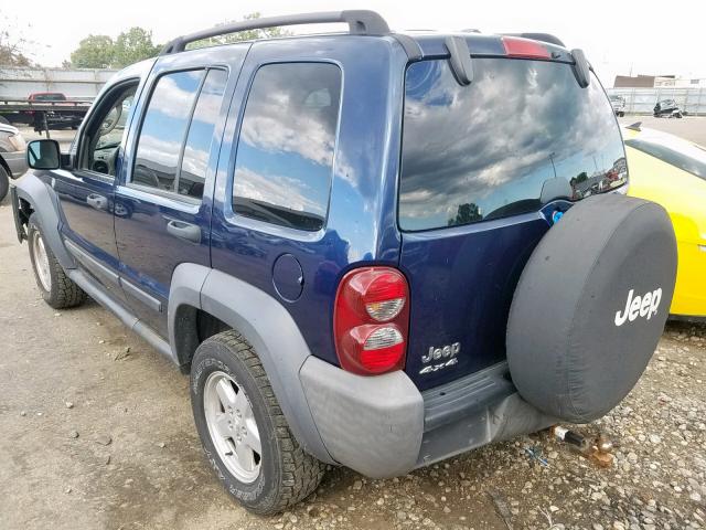 1J4GL48K57W675928 - 2007 JEEP LIBERTY SP BLUE photo 3