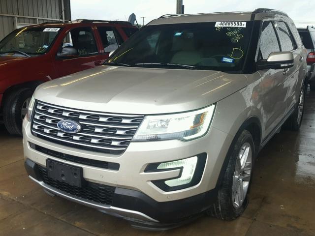 1FM5K7F84HGA68760 - 2017 FORD EXPLORER L TAN photo 2