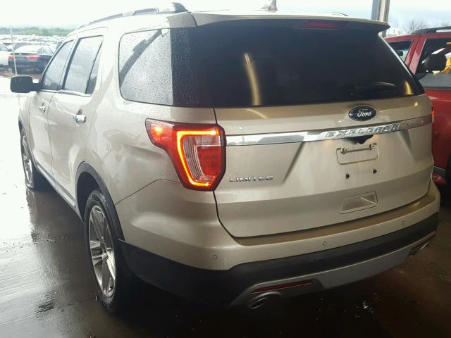 1FM5K7F84HGA68760 - 2017 FORD EXPLORER L TAN photo 3