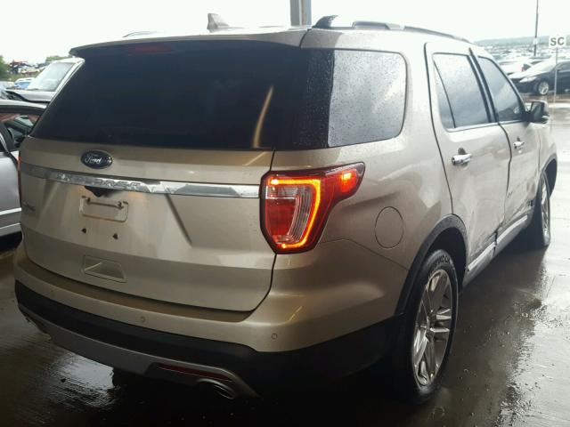 1FM5K7F84HGA68760 - 2017 FORD EXPLORER L TAN photo 4