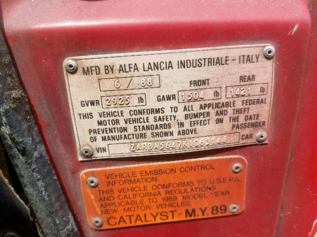 ZARBA5647K1063144 - 1989 ALFA ROMEO SPIDER GRA RED photo 10