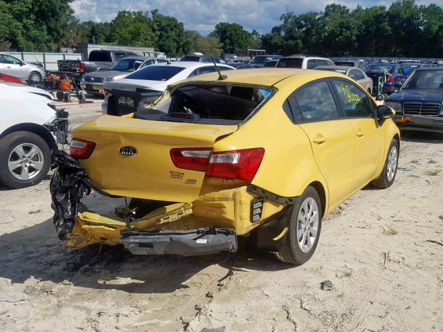 KNADM4A32G6696452 - 2016 KIA RIO LX YELLOW photo 4