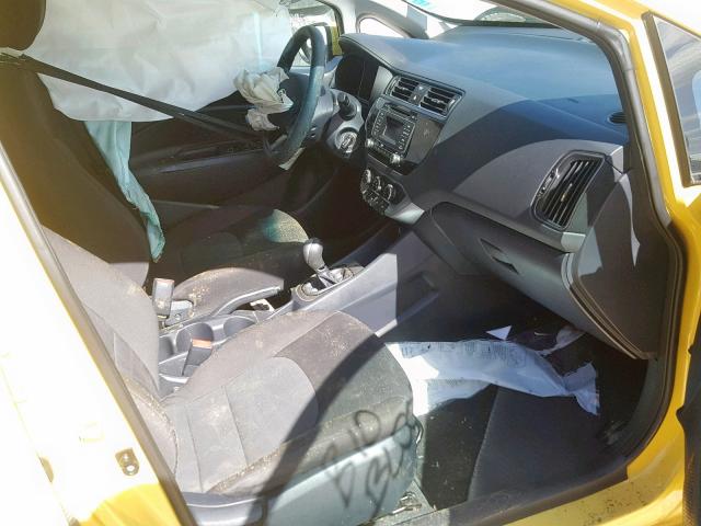 KNADM4A32G6696452 - 2016 KIA RIO LX YELLOW photo 5