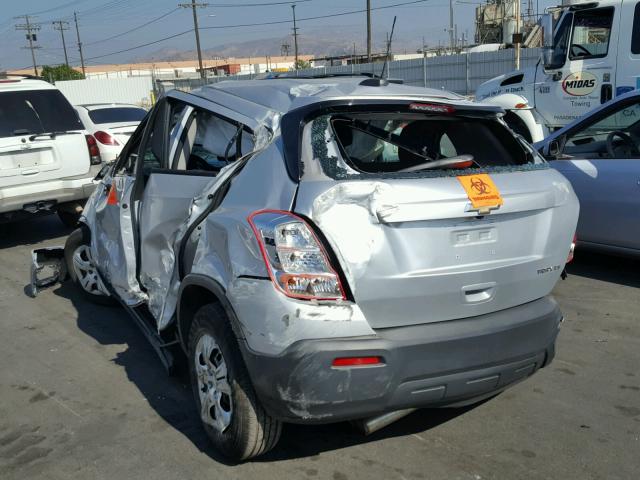 3GNCJKSB0GL259189 - 2016 CHEVROLET TRAX LS SILVER photo 3