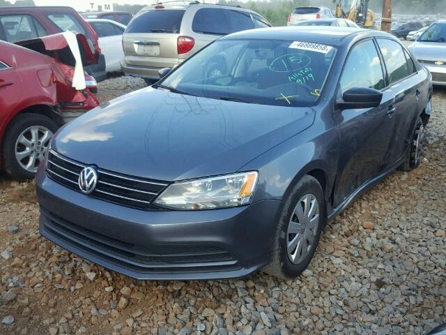 3VW1K7AJ6FM306265 - 2015 VOLKSWAGEN JETTA BASE GRAY photo 2