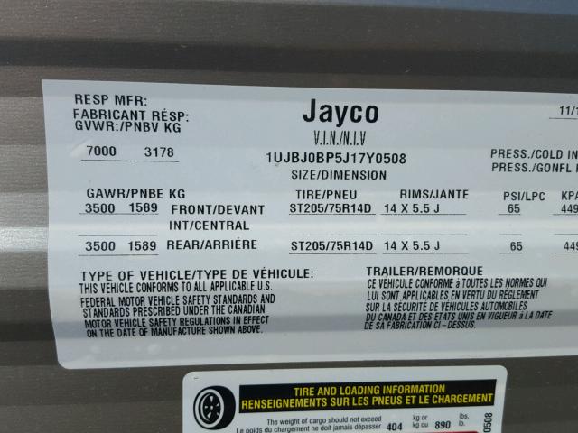 1UJBJ0BP5J17Y0508 - 2018 JAYCO JAYFLIGHT  TWO TONE photo 10