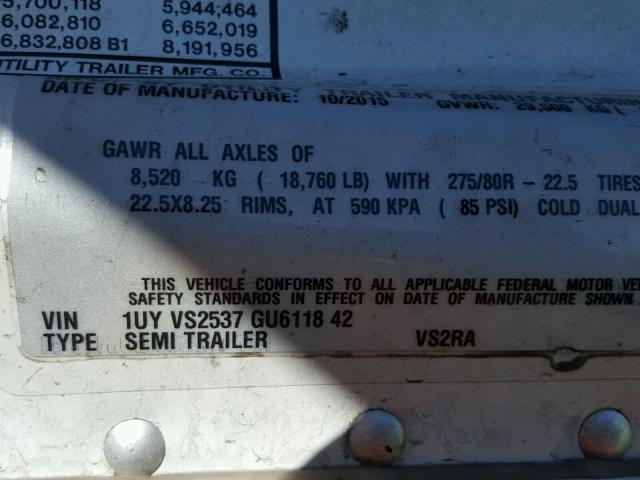 1UYVS2537GU611842 - 2016 UTILITY TRAILER Ağ foto 10