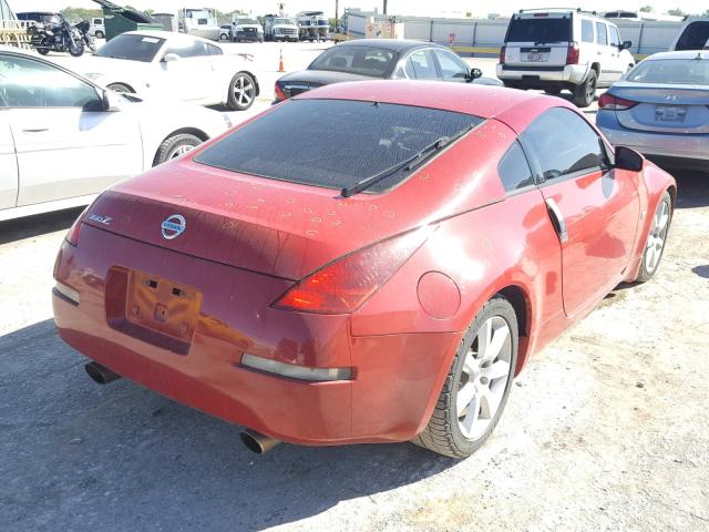 JN1AZ34D43T116980 - 2003 NISSAN 350Z COUPE RED photo 4