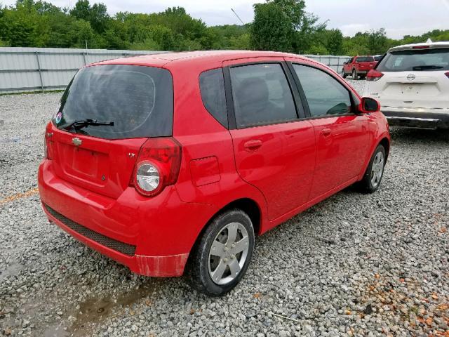 KL1TD6DE8BB150303 - 2011 CHEVROLET AVEO LS RED photo 4