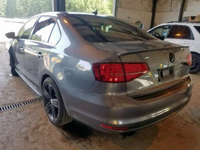 3VW4T7AJ5FM293275 - 2015 VOLKSWAGEN JETTA GLI CHARCOAL photo 3