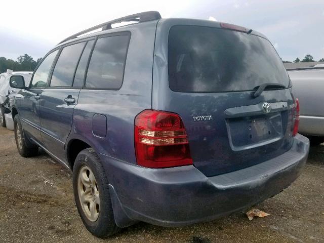 JTEGD21A430052950 - 2003 TOYOTA HIGHLANDER BLUE photo 3