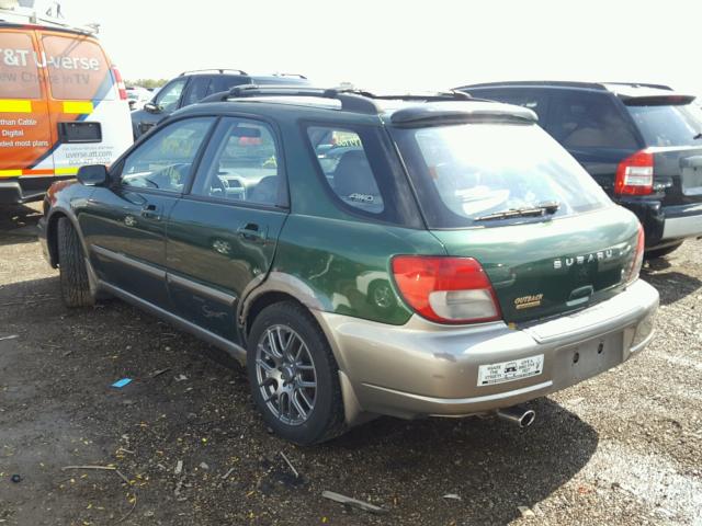 JF1GG68572H824455 - 2002 SUBARU IMPREZA OU GREEN photo 3