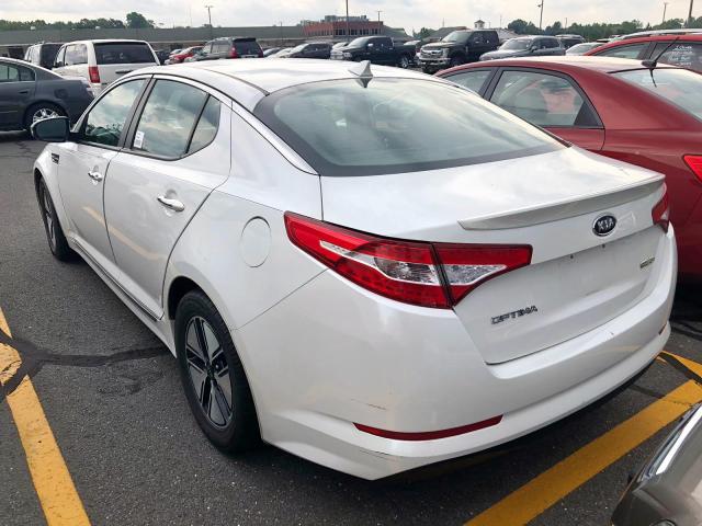 KNAGM4AD1C5019723 - 2012 KIA OPTIMA HYB WHITE photo 3