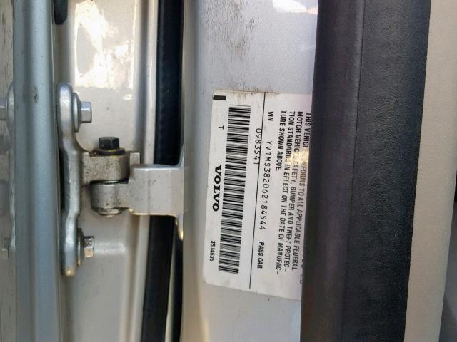 YV1MS382062184544 - 2006 VOLVO S40 2.4I WHITE photo 10