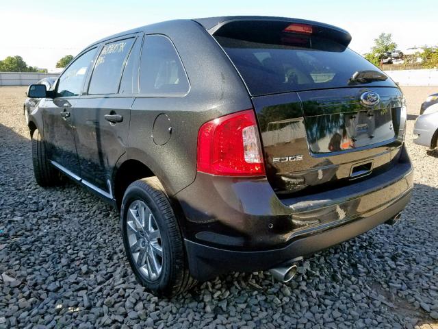 2FMDK4JC7EBB09732 - 2014 FORD EDGE SEL BLACK photo 3