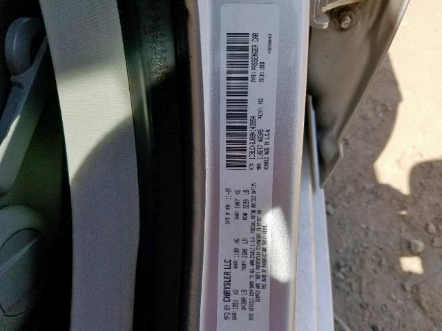 1C3LC46J88N142854 - 2008 CHRYSLER SEBRING LX SILVER photo 10