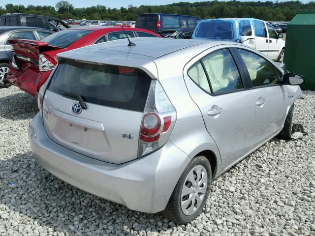 JTDKDTB34D1055007 - 2013 TOYOTA PRIUS C SILVER photo 4