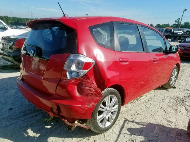 JHMGE8H57BS008391 - 2011 HONDA FIT SPORT RED photo 4