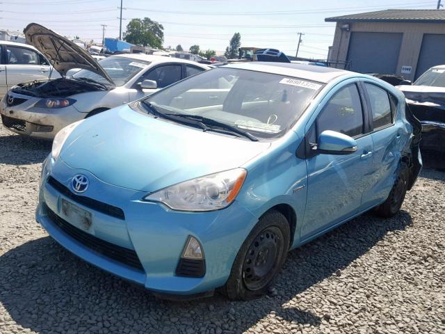 JTDKDTB33D1052082 - 2013 TOYOTA PRIUS C BLUE photo 2