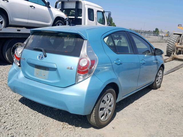 JTDKDTB33D1052082 - 2013 TOYOTA PRIUS C BLUE photo 4