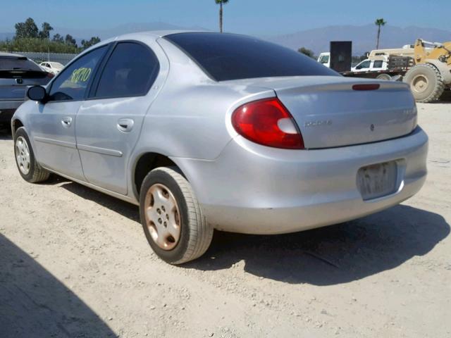 1B3ES46C71D223544 - 2001 DODGE NEON SE SILVER photo 3