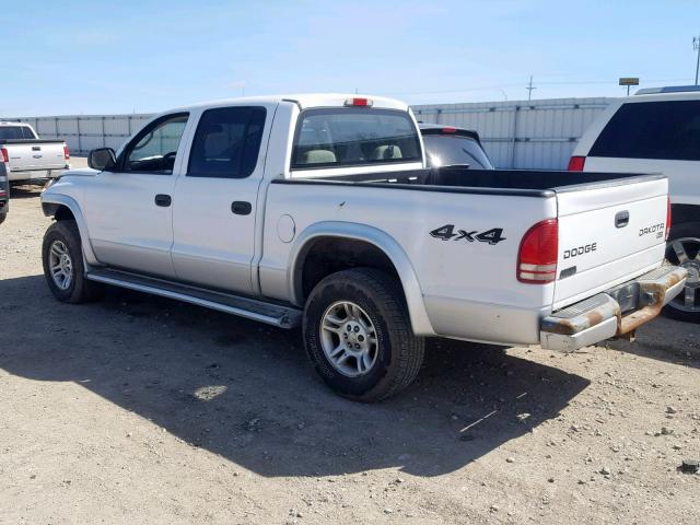 1D7HG48N54S525271 - 2004 DODGE DAKOTA QUA WHITE photo 3