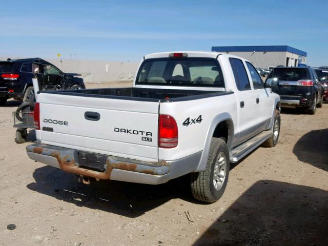 1D7HG48N54S525271 - 2004 DODGE DAKOTA QUA WHITE photo 4