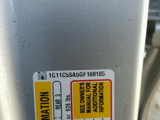 1G11C5SA5GF169185 - 2016 CHEVROLET MALIBU LIM 银色 照片 10