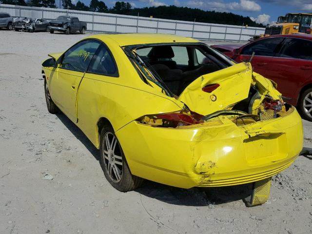 1ZWFT61L415612597 - 2001 MERCURY COUGAR V6 YELLOW photo 3