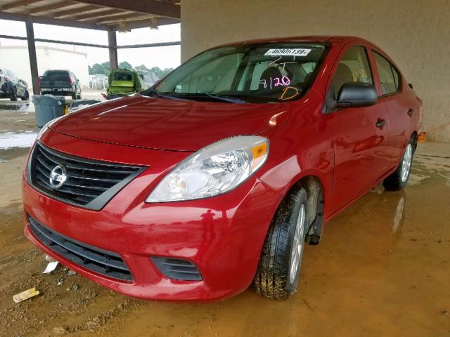 3N1CN7AP4EL849533 - 2014 NISSAN VERSA S RED photo 2