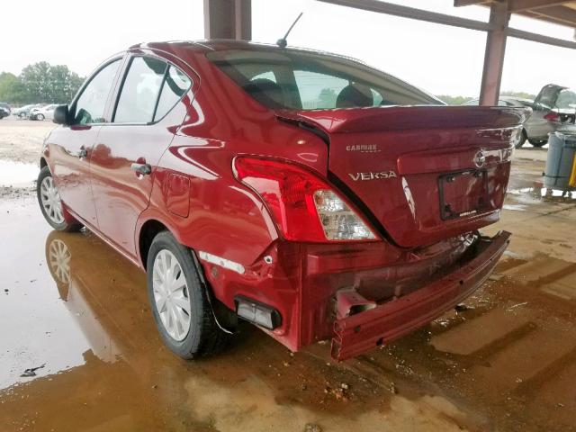 3N1CN7AP4EL849533 - 2014 NISSAN VERSA S RED photo 3