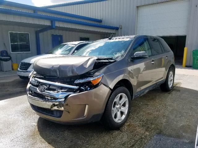 2FMDK3JC5DBC10972 - 2013 FORD EDGE SEL GRAY photo 2