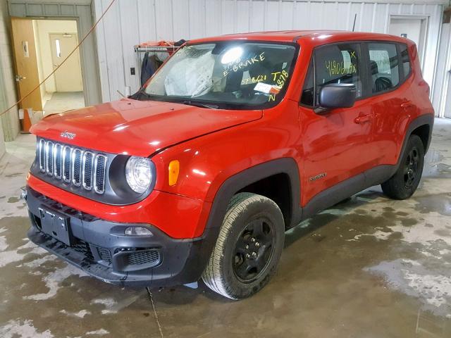 ZACCJBATXGPD76191 - 2016 JEEP RENEGADE S RED photo 2