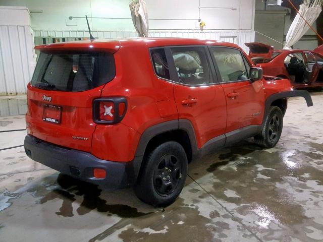 ZACCJBATXGPD76191 - 2016 JEEP RENEGADE S RED photo 4