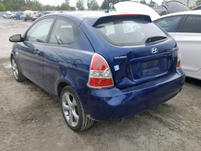 KMHCN35C08U100330 - 2008 HYUNDAI ACCENT BAS BLUE photo 3