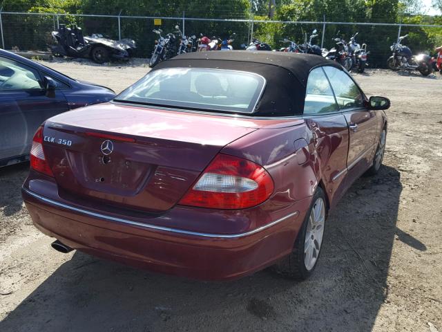 WDBTK56FX8F245198 - 2008 MERCEDES-BENZ CLK 350 RED photo 4