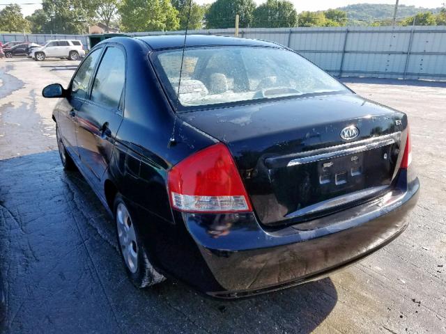 KNAFE121085539074 - 2008 KIA SPECTRA EX BLACK photo 3