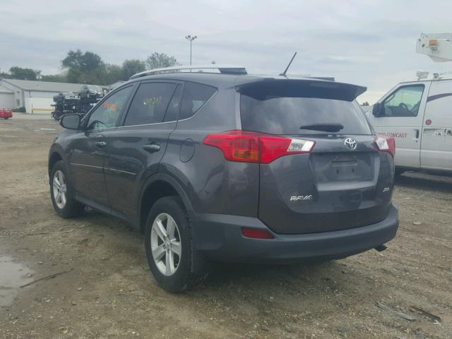 2T3WFREV5DW036575 - 2013 TOYOTA RAV4 XLE GRAY photo 3