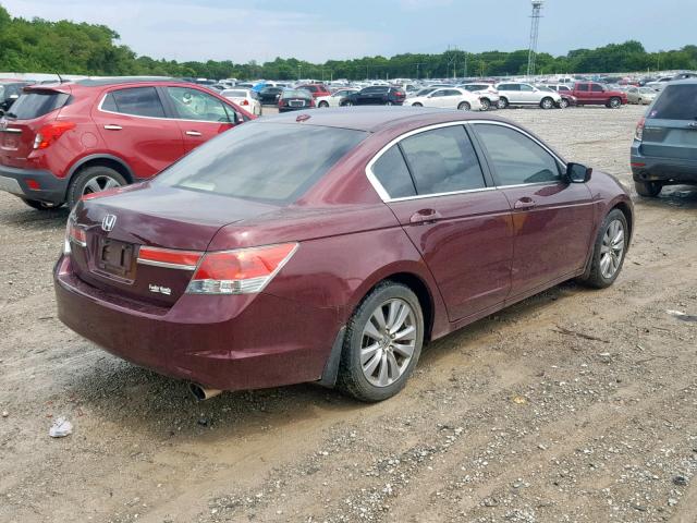 1HGCP2F8XCA085317 - 2012 HONDA ACCORD EXL MAROON photo 4