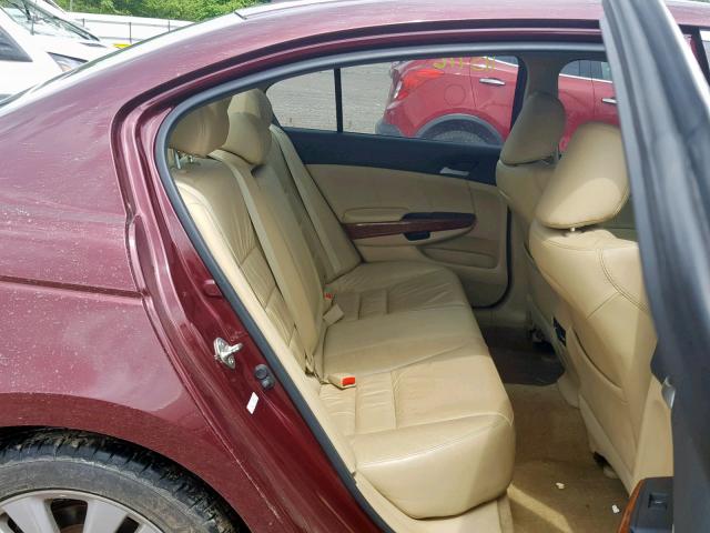 1HGCP2F8XCA085317 - 2012 HONDA ACCORD EXL MAROON photo 6