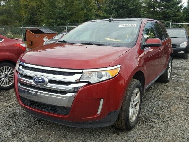 2FMDK3JC0DBA29231 - 2013 FORD EDGE SEL RED photo 2