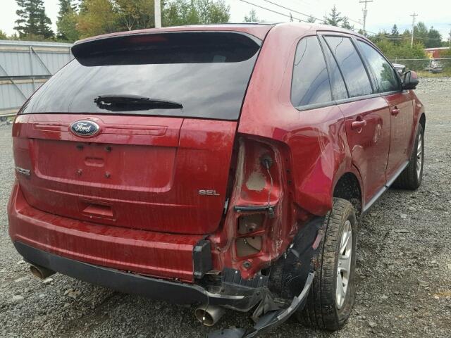 2FMDK3JC0DBA29231 - 2013 FORD EDGE SEL RED photo 4