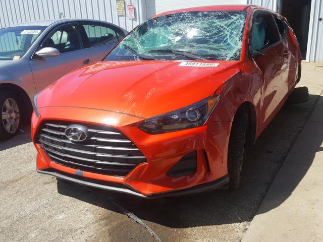 KMHTG6AF0KU013014 - 2019 HYUNDAI VELOSTER B ORANGE photo 2