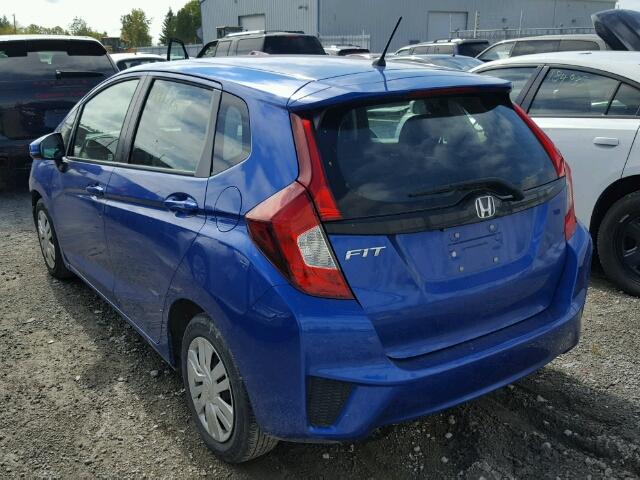 3HGGK5H53FM101062 - 2015 HONDA FIT LX BLUE photo 3