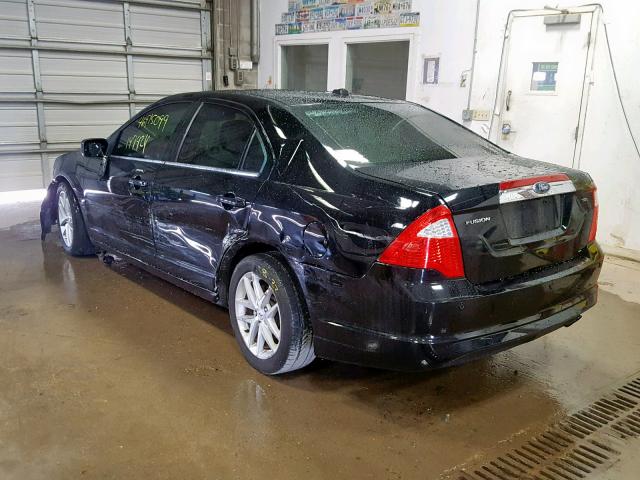 3FAHP0JA2CR136646 - 2012 FORD FUSION SEL BLACK photo 3