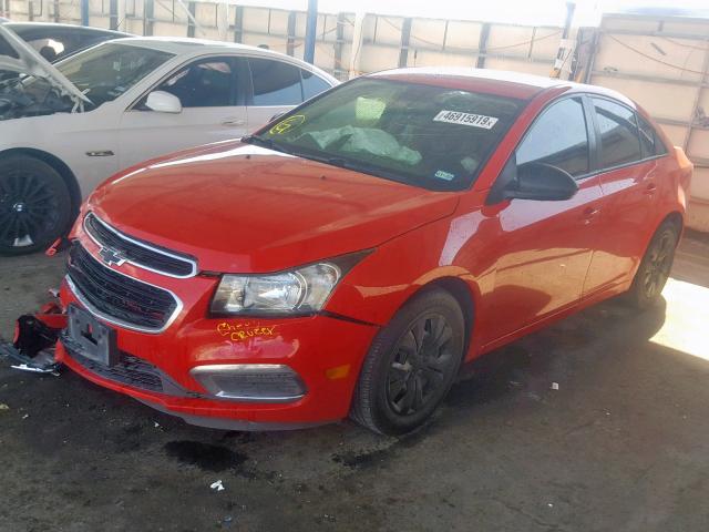 1G1P15SH5F7188292 - 2015 CHEVROLET CRUZE L RED photo 2